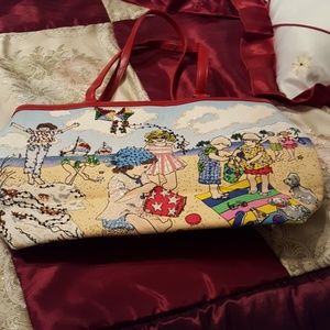Handbag with beach scene.  1 side is beaded